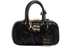 MIU MIU Arcadie Mini Black Quilted Leather Handbag New And Authentic - Picture 1 of 4