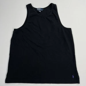 Polo Ralph Lauren Tank Top Men’s Large Ribbed Black Little Pony 90s Under Shirt  - Picture 1 of 7