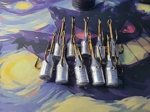 10er Pack, DIFFLIGHAKEN GEWICHTET M60 7/0 ZUM FANGEN Lachs, Löffler. Alligatoren usw. - Bild 1 von 4