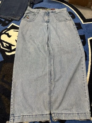 Jeans Jnco Vintage 36 X 32 Denim Lavado Ligero Corona Desgastada Jncos Foto 1 de 4