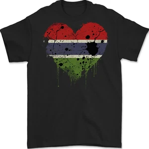 Love Gambia Flagge Gambisches Tag Fußball Herren 100% Baumwolle - Picture 1 of 2