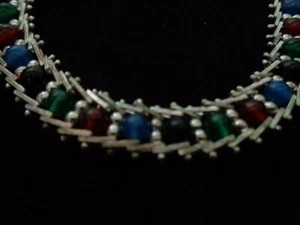Vintage - Milor Italy - Sterling Silver - Multi-Colored Gemstone Necklace - Bild 1 von 3