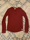 Lucky Brand Men’s Thermal Waffle Knit Henley Long Sleeve Top Red Sz Small
