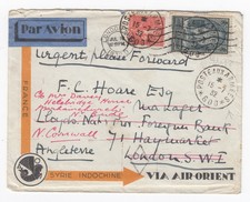 1932 France - Syria Indochine Air Orient Cover Postes Aux Armées 600 Damascus