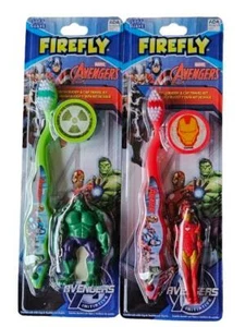 Marvel Iron Man/Incredible Hulk FIREFLY Toothbrush w/Mini Figurine, Cap (2 Pack) - Picture 1 of 2