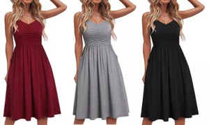 Women’s Fit and Flare Cinch Dress - Picture 1 of 7