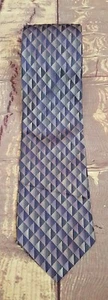 Joseph & Feiss International Men Necktie Tie Black & Purple Geometric 100% Silk - Picture 1 of 4