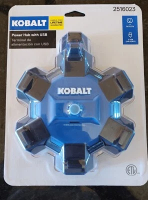 New & SEALED! Kobalt 2516023 Power Hub with USB Terminal 4 Outlets & 2each 2.4A Foto 1 de 3