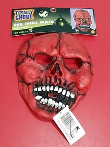 VINTAGE TOTAL GHOUL KMart roter Totenkopf HALLOWEEN MASKE NEU MIT ETIKETT - Bild 1 von 5