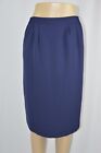 Womens 8 Dark Navy Blue Pleated Stretch Elastic Sides Lined Long Straight Skirt