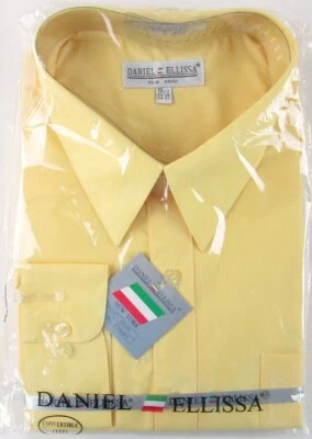 Новый с Ярлыками Daniel Ellissa мужской желтый платье рубашка, манжеты-трансформеры, 18,5 (34/35) - Изображение 1 из 2
