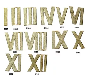 Gold Roman Number Embroidery Iron On Appliqué Patch/PC - Picture 1 of 13