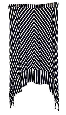 New LANE BRYANT Plus Size 22/24 Blue Cream Striped Shark Bite Hem Skirt NWT - Image 1 of 4