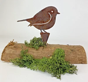 Robin Fence Topper Rusty Metal Bird Silhouette Garden Ornament Steel UK Made - Picture 1 of 7