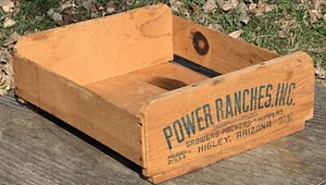 Vintage Power Ranches Inc. Seedless Grapes Wood Shipping Crate Box Advertisement - Picture 1 of 12