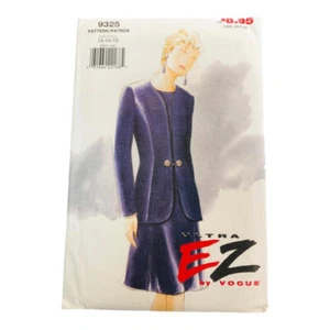 Chaqueta Vestido Vintage Vogue Patrón de Costura 9325 Misses Talla 14-18 Sin Cortar - Imagen 1 de 2