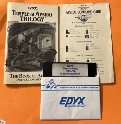 TEMPLE OF APSHAI TRILOGY Commodore 64 C64/128 Tested Works Great w/manual - Image 1 of 2