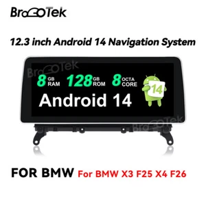 Radio Android 12,3"" 8 núcleos Carplay automático GPS 4G LTE WIFI para BMW X3 F25 X4 F26 - Imagen 1 de 18
