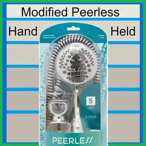Modified 10.5gpm High Pressure Shower Head Hand Held 5 Settings Chrome - Picture 1 of 17