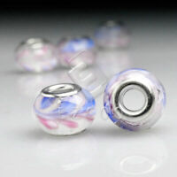 5pcs Murano Glass European Spacer Beads Lampwork Fit Bracelet Chain LB0082 FB