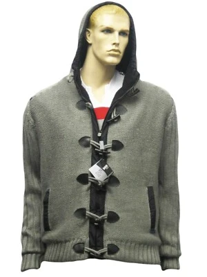 Chaqueta Con Capucha De Lana Lambretta Para Hombre En Gris Con Toggles - Imagen 1 de 2