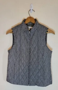 Croft & Barrow Black Chevron Quilted Puffer Vest Size M Petite - Picture 1 of 3