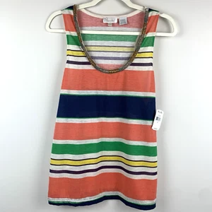 Neu mit Etikett Miss Me Top Damen Größe M mehrfarbig ärmellos Baumwolle Perlenkragen Retro - Bild 1 von 11