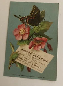 Oak hall, Wanamaker & Brown, Boy’s & Men Phil, PA - Victorian trade card-Flowers - Picture 1 of 1