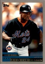 2000 Topps Basbeall Card Rickey Henderson New York Mets #104