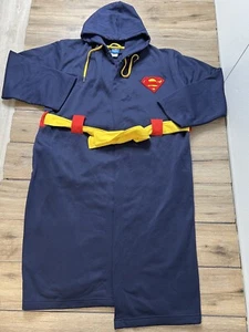 Superman Coat Cosplay S/M Navy Blue Mens Hooded Pajama Costumes 1pc Used A73 - Picture 1 of 11