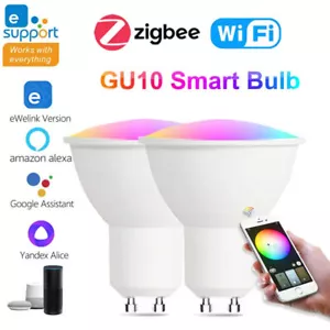 6/10x Tuya Zigbee/WiFi LED GU10 Light Bulbs RGBW Colour Changing Spotlight Lamps - Picture 1 of 18