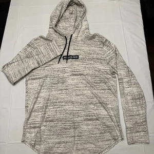 Hollister Mens Light Weight Hoodie Size Large Grey/White Spring wear - Picture 1 of 5