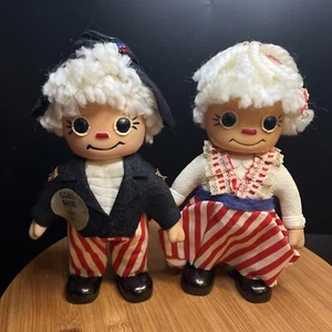 Raggedy Ann & Andy America Patriotic Coin Banks 1974 Royalty Industries EUC - Picture 1 of 20