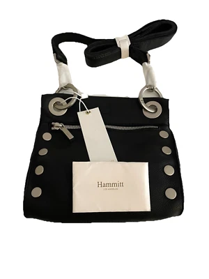 Hammitt Tony Small Crossbody Black Brushed Silver Studs NWT Leather Bag - Image 1 of 4