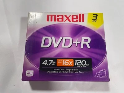 Maxell DVD+R: Recordable  16x, 4.7GB, 120 Minutes, Single Sided- 3 Pack - Image 1 of 2
