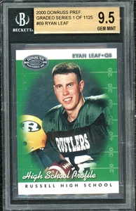 2000 Donruss Graded Series Ryan Leaf # 69 /1125 BGS 9.5 - Picture 1 of 2