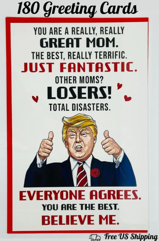 Funny Mom Birthday Card Gift from Son Daughter Humor Trump Birthday 180-Cards - Image 1 of 4