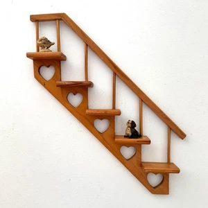 Vintage Knick Knack Step Shelf with Heart Cut Outs - Picture 1 of 5