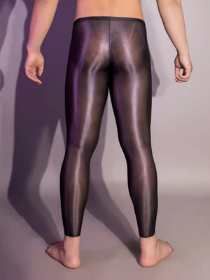 Men Glossy Long Trousers Stretch Tight Gothic Leggings Shiny Latex Leather Pant - Image 1 of 4