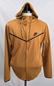 Nike Fleece Hoodie Size Large Jacket Sweatshirt Zip Up Orange - Picture 1 of 8