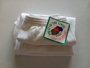 Vtg Fruit of the Loom ladies sz Med White Sweat Pants NOS - Picture 1 of 11