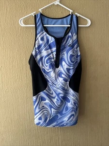 Zero Xposur swim Tankini Top Size XL 14 Racerback padded zip up sleeveless - Picture 1 of 9