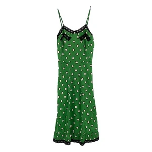 Jean Paul Gaultier for Target Green Black Polka Dot Lace Trim Mini Dress - Picture 1 of 9