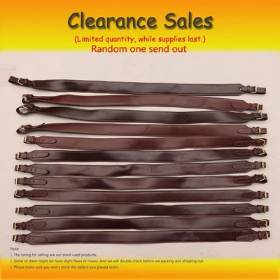 Leather Shotgun Sling Rifle Shoulder Strap Brass Buckle Hunting-Clearance Sale - Image 1 of 4