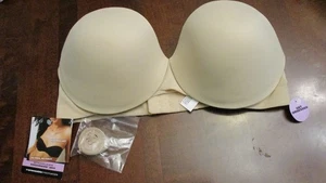 MAIDENFORM 3002 SUJETADOR ELEVADOR SIN TIRANTES DREAMWIRE beige con correas ~ Para mujer 34D ~ Nuevo con etiquetas - Imagen 1 de 4