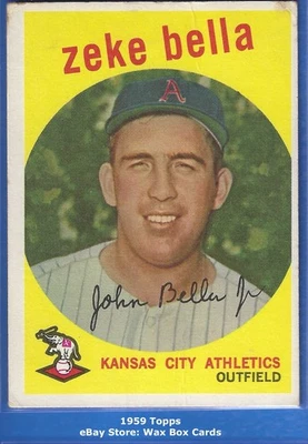 1959 Topps - Zeke Bella #254 VG (Crease) - Image 1 of 2