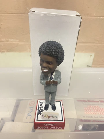AKRON RUBBERDUCKS GOLDIE WILSON "BACK TO THE FUTURE" SGA BOBBLEHEAD (AUTOGRAPHED Cover