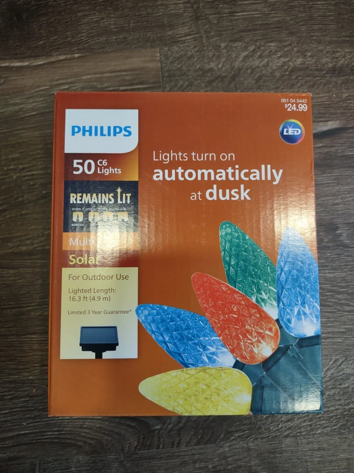Cadena de luces LED solares para exteriores Philips 50 C6 multicolores Foto 1 de 1