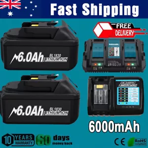 For Makita 18V 6.0Ah Li-ion Battery and Charger BL1850 BL1860 BL1830 BL1840 LXT - Picture 1 of 26