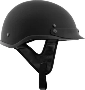 Fuel Flat Black Motorcycle Half Helmet DOT Approved 076286572 Model SH-HHFL65 - Picture 1 of 9
